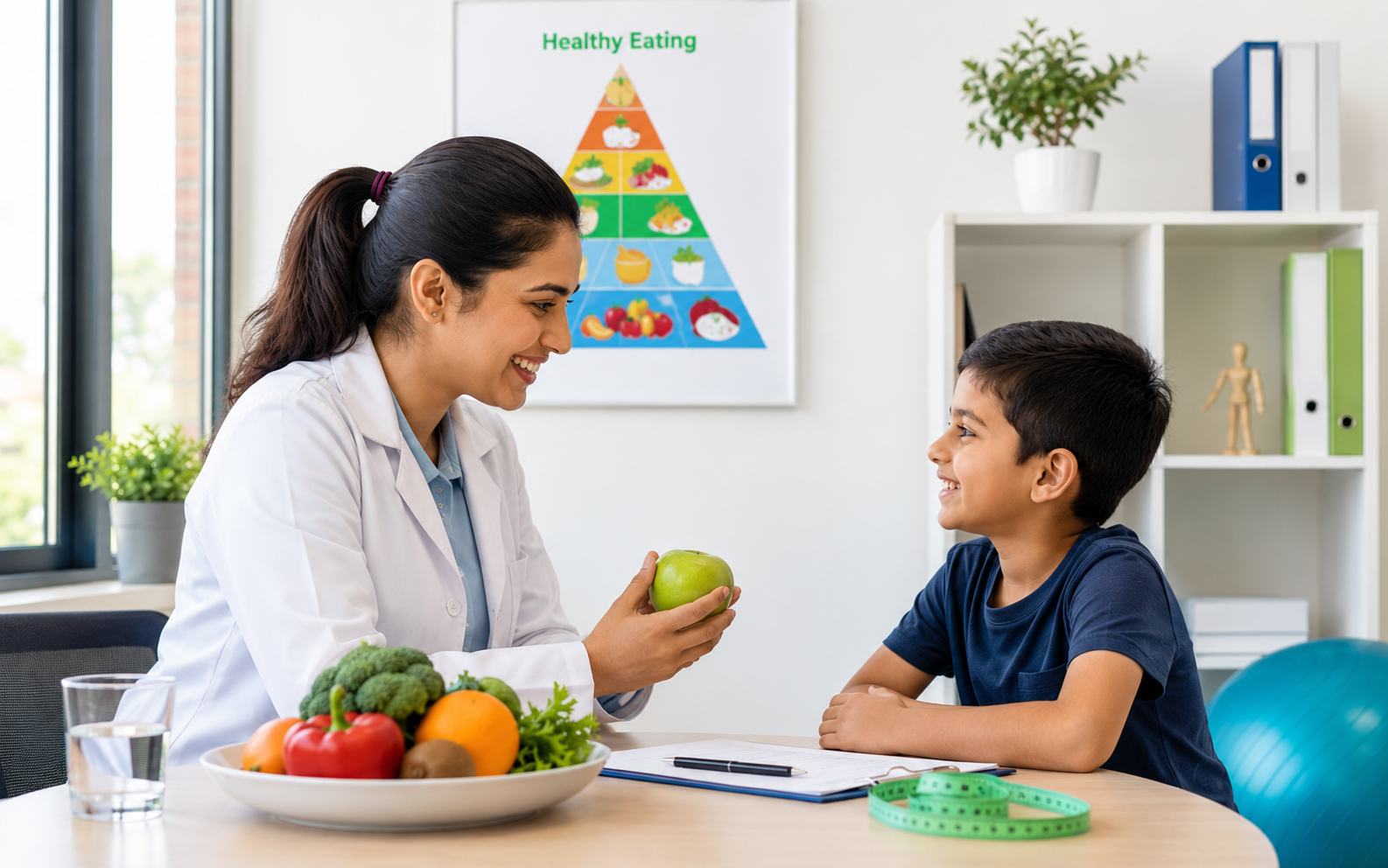 Child receiving friendly nutrition and wellness guidance